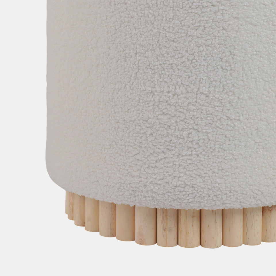 Fluted Boucle Ottoman