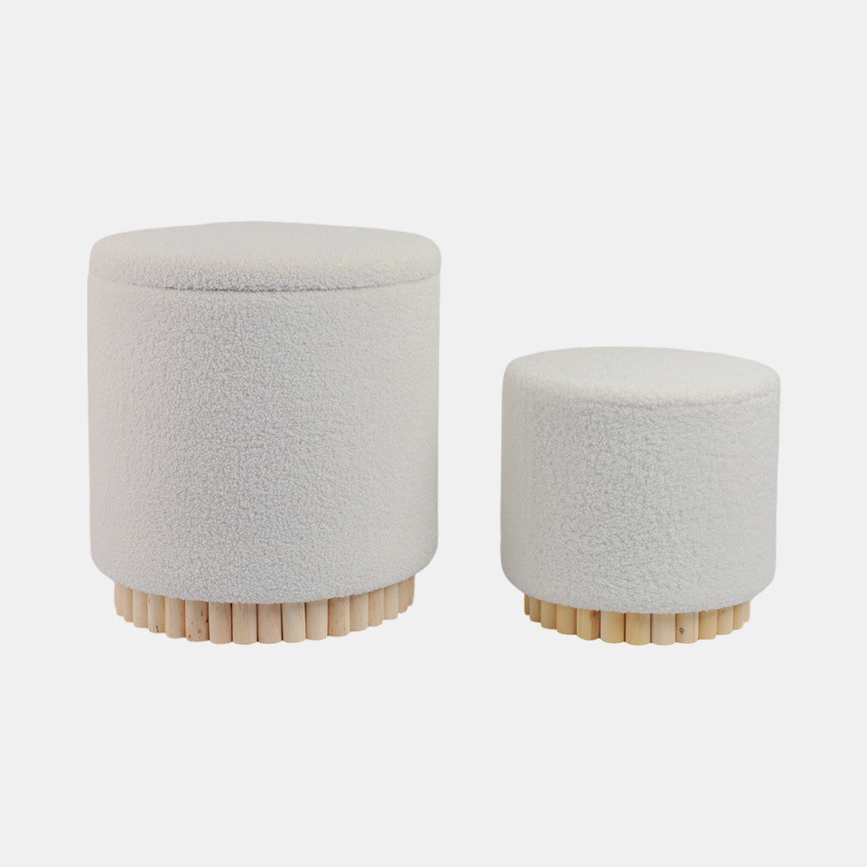 Fluted Boucle Ottoman