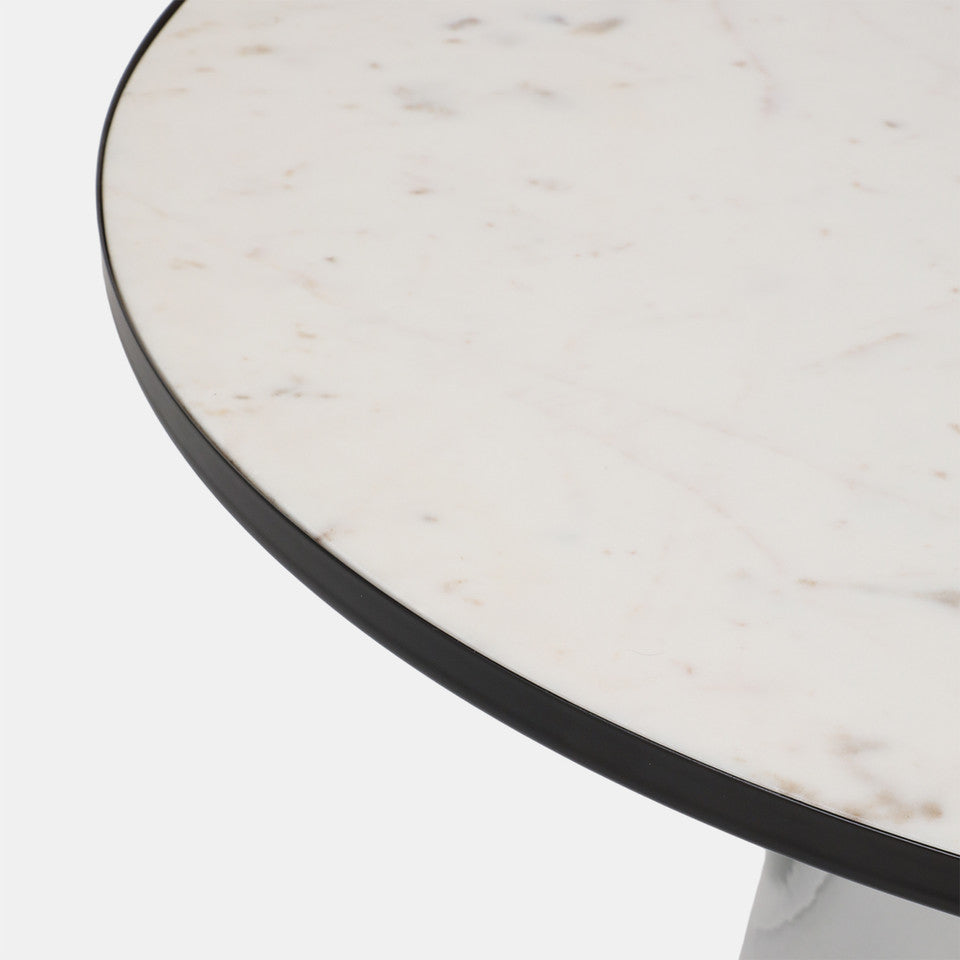 Glass Coffee Table with Marble Top