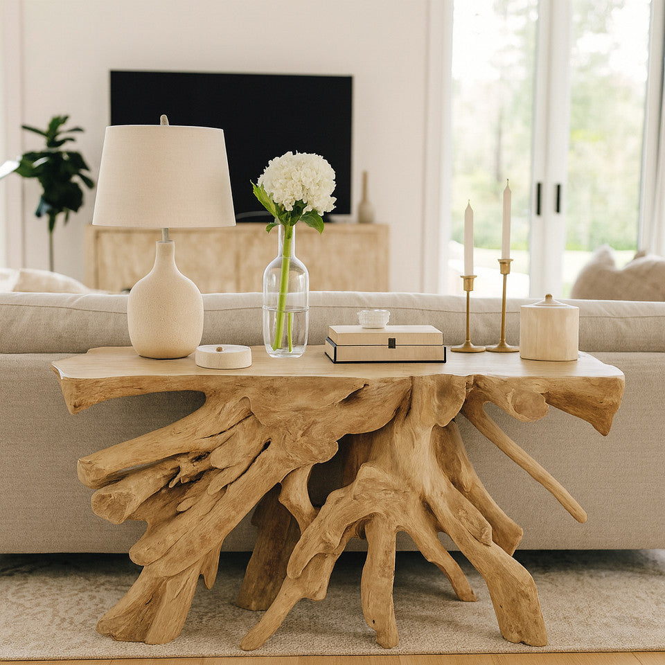 Teakwood Console Table, Natural