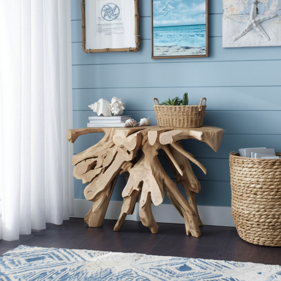 Teakwood Console Table, Natural