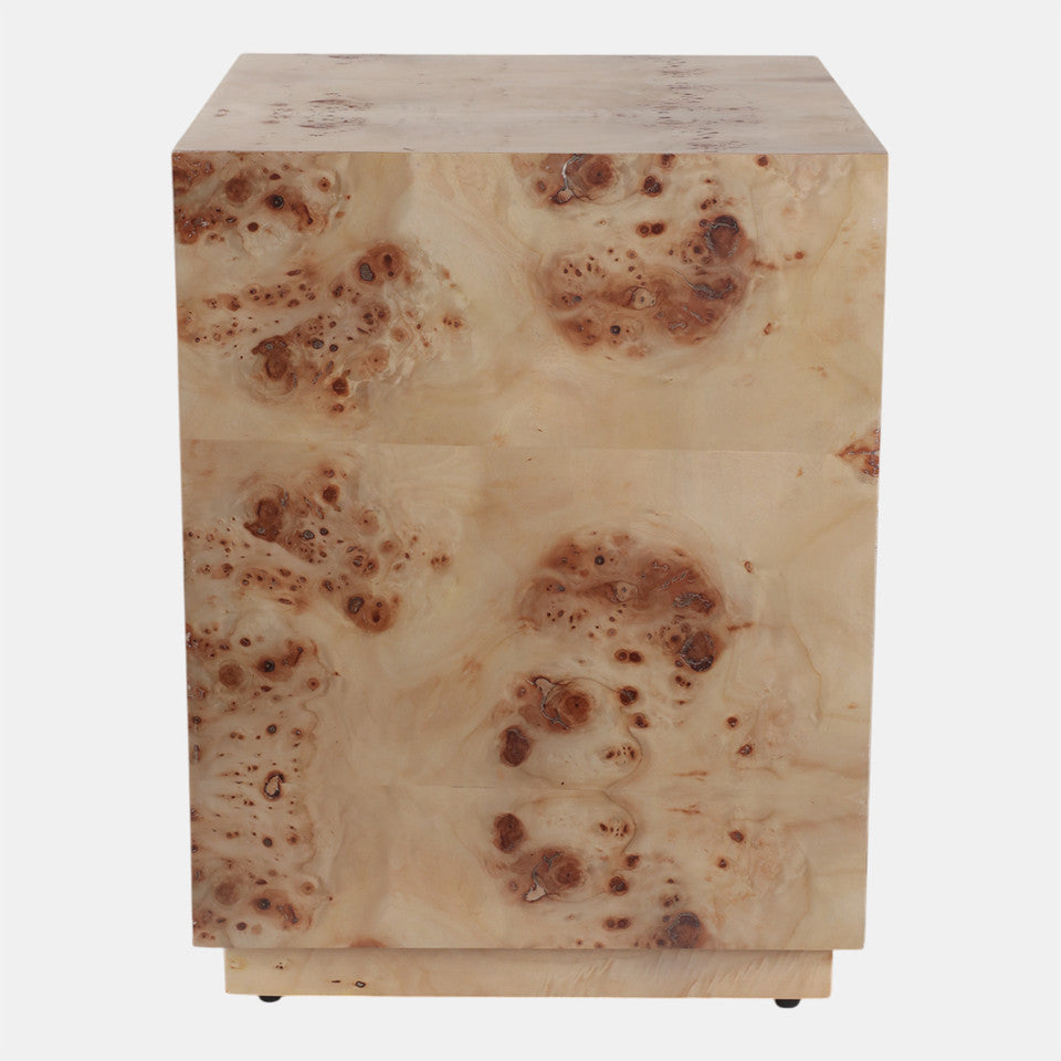 Burl Wood Block Accent Table