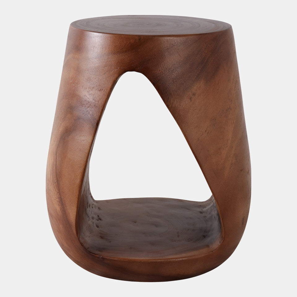 Open Cut-out Wood Accent Table