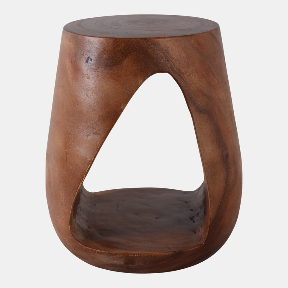 Open Cut-out Wood Accent Table