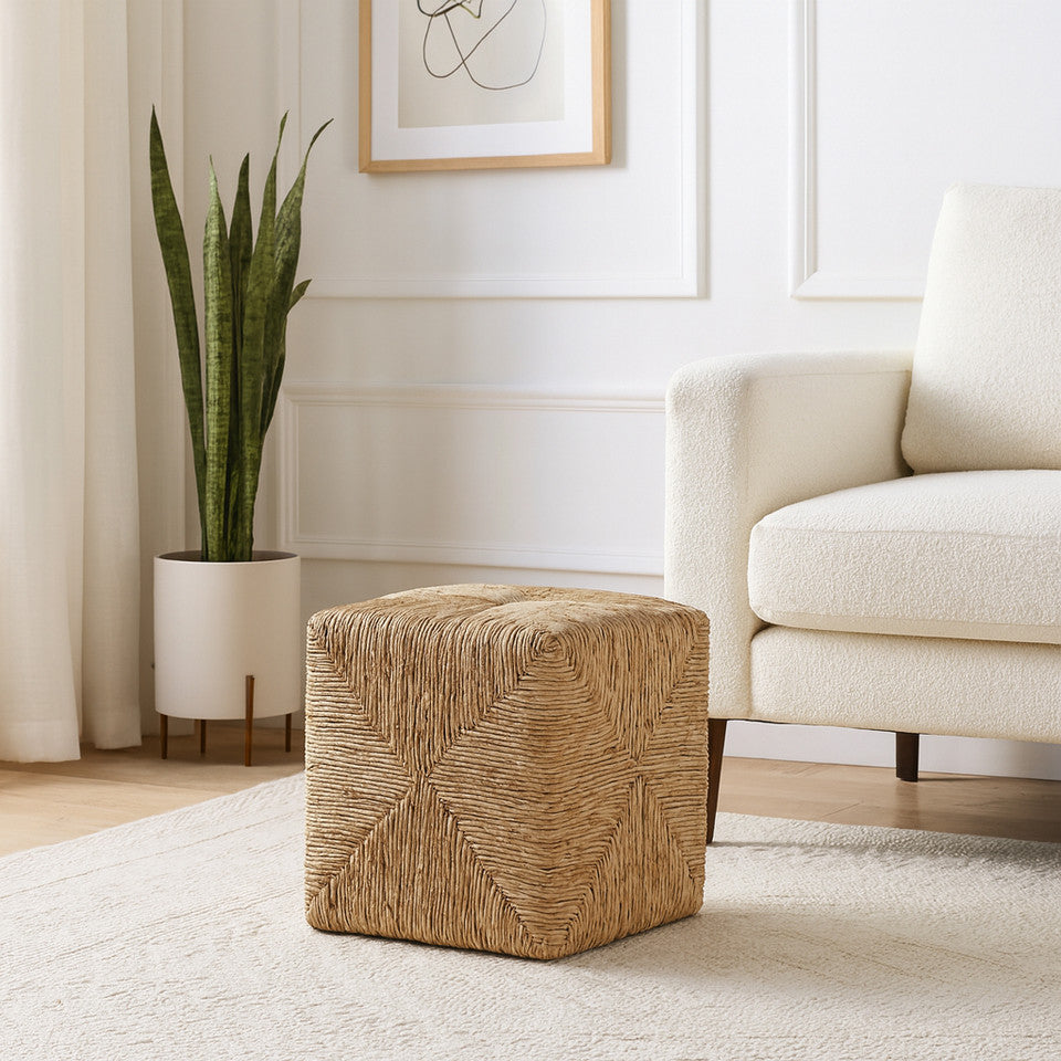 Rattan Square Ottoman