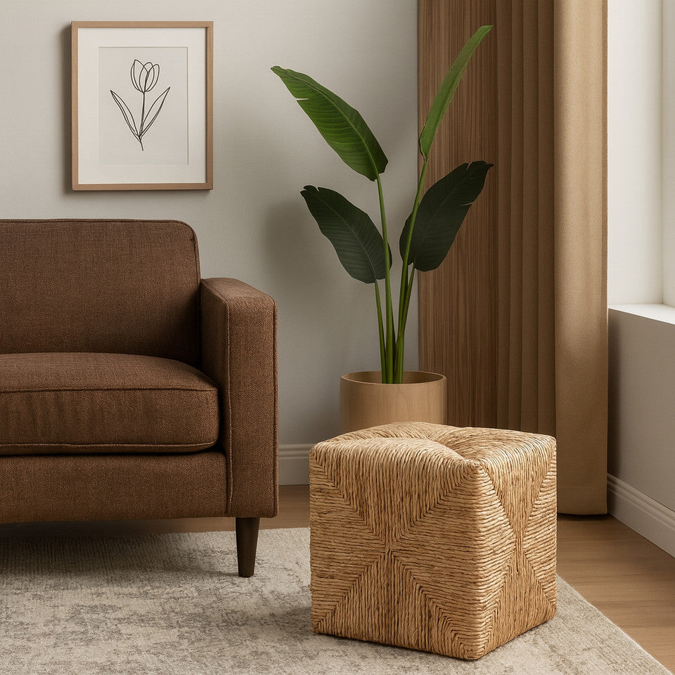 Rattan Square Ottoman