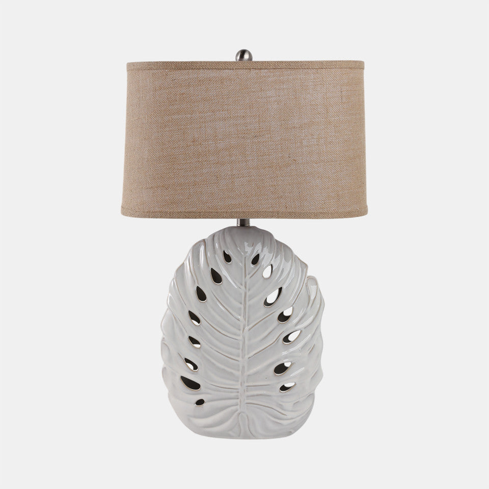 Pierced Leaf Ceramic Lamp