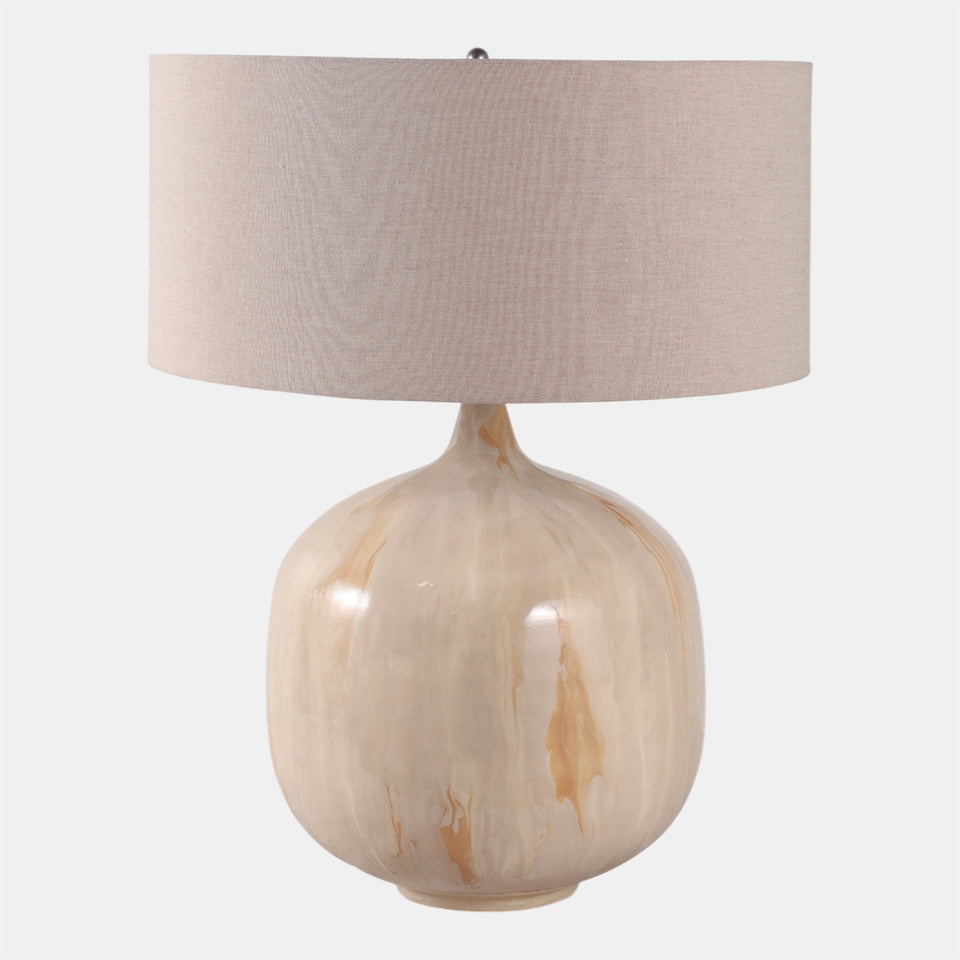 Metal Base Table Lamp, Ivory