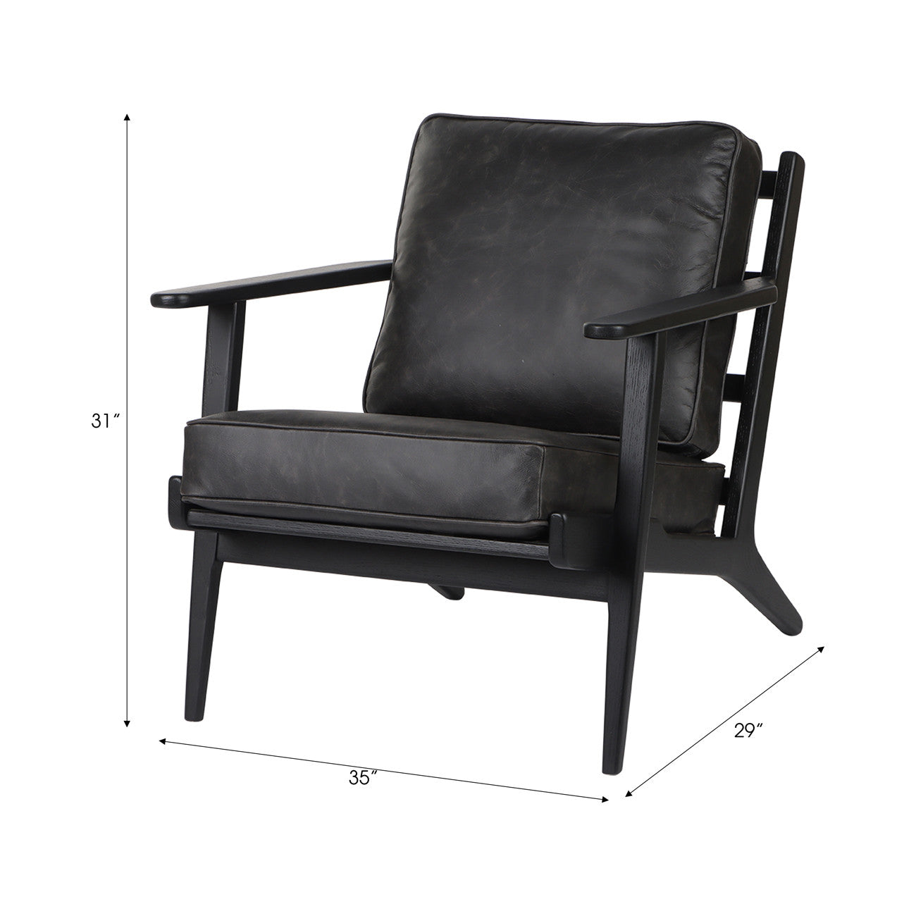 Andromeda Top Grain Leather Accent Chair